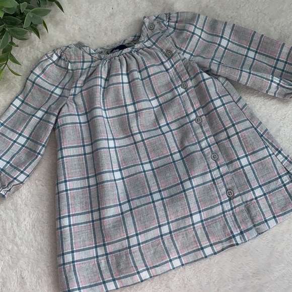 GAP Baby Pink & Gray Plaid Dress 3-6M EUC - Picture 13 of 13